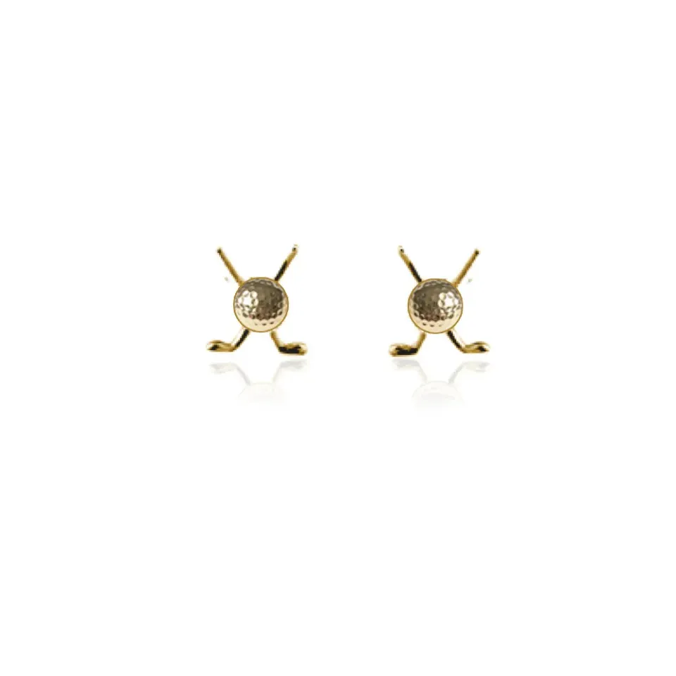 IOAKU Golf Club Ball studs øredobber gull nikkel­frie