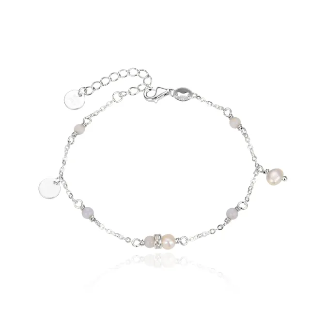 Wioga Silke B-2038-S armbånd sølv amazonitt 16–18 cm
