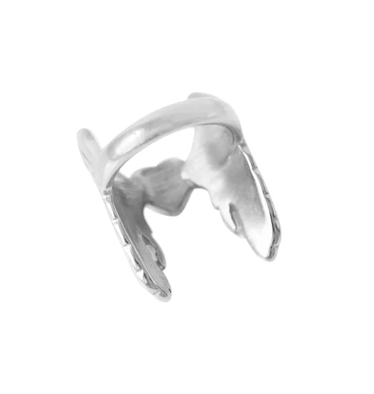 Wos Up Angel ring sølv hjerte vinger str 16-18
