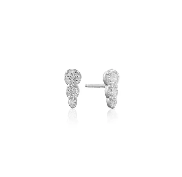 Wioga Donna E-1076-S øredobber sølv 1 cm zirkonia