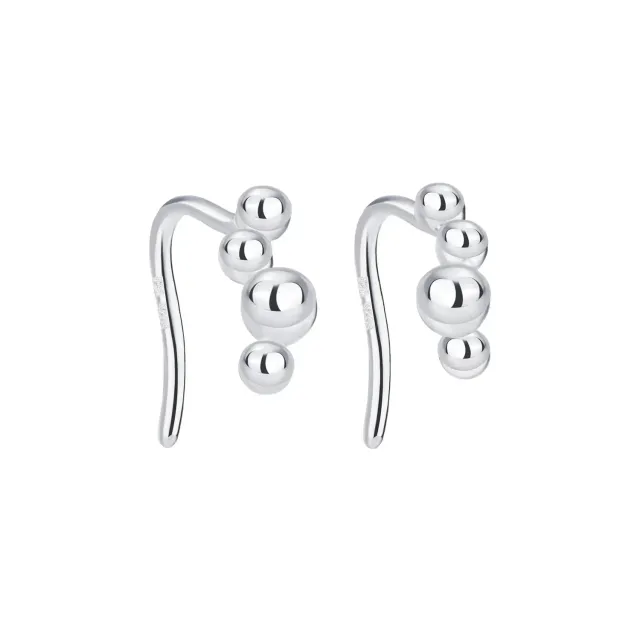 Wioga Alejna øreringe sølv blad 1 cm studs