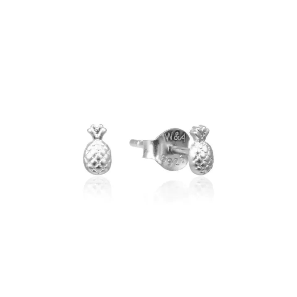 Wioga Pineapple stud øreringe sølv 0,5 cm par
