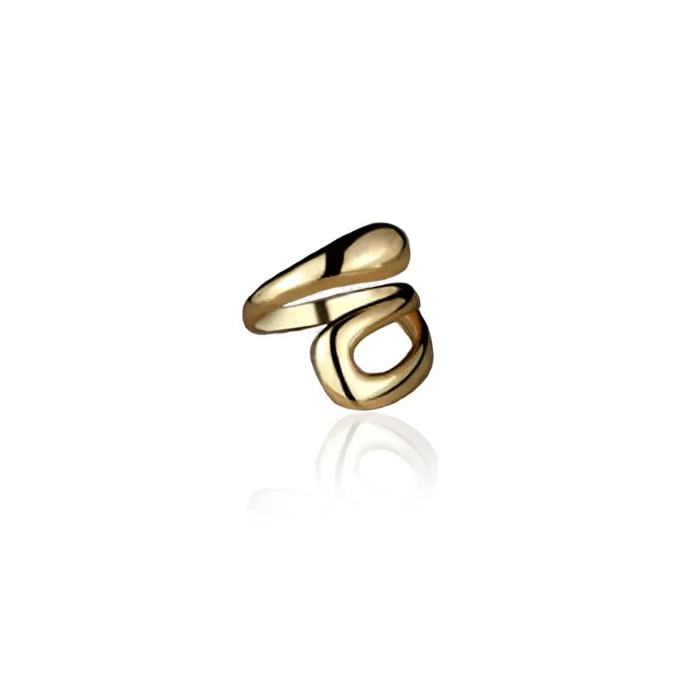 IOAKU Folded Hug Ring ring gull justerbar nikkelfri