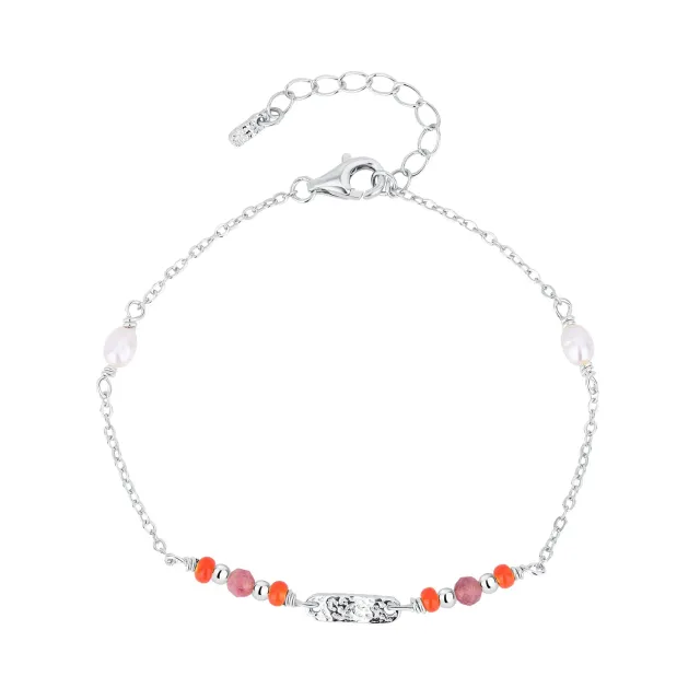Wioga Saphira armbånd sølv perler 15,5-18 cm