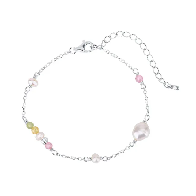 Wioga Chika armbånd sølv perler 15,5-18 cm